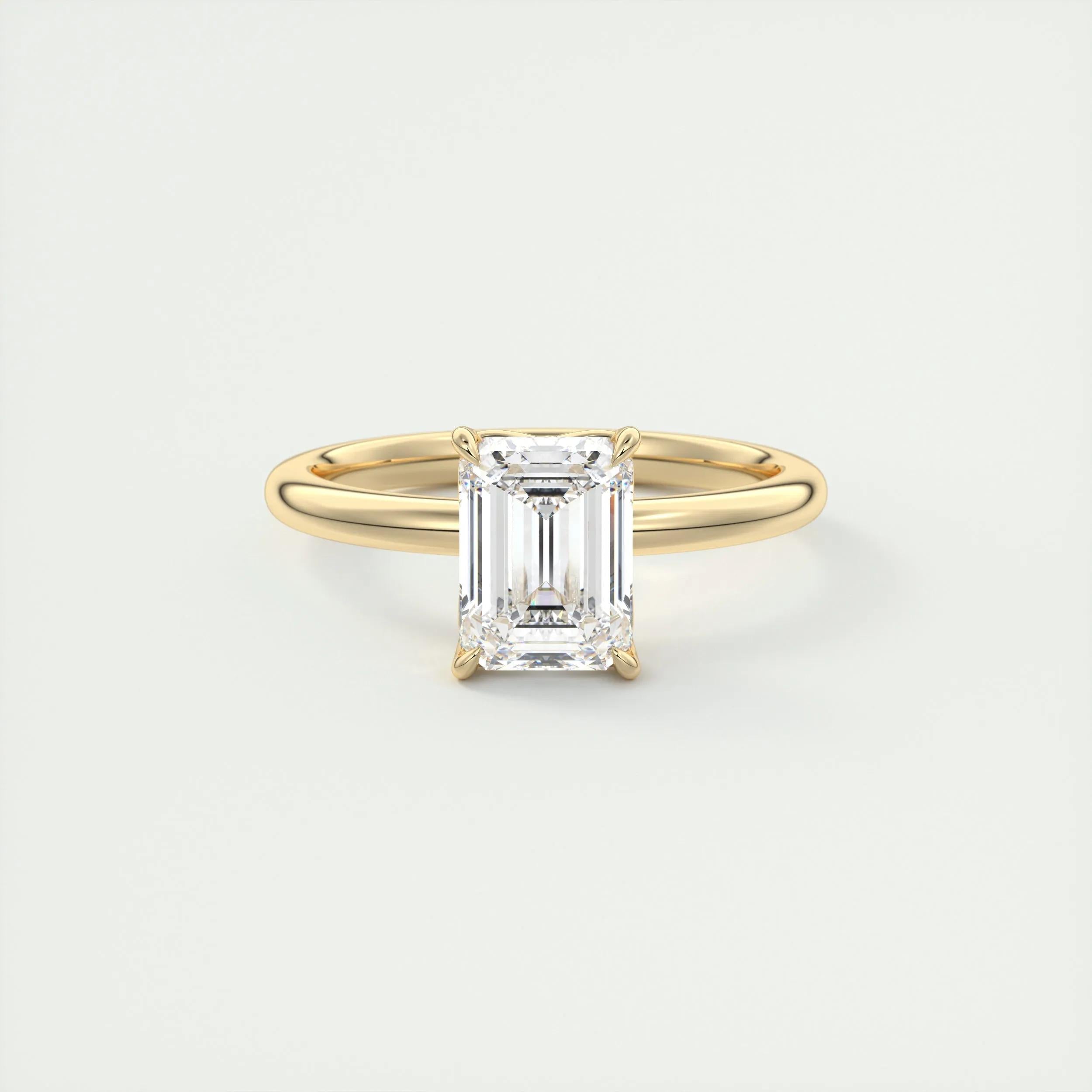 1.91 CT Emerald Cut Solitaire Moissanite Engagement Ring 8